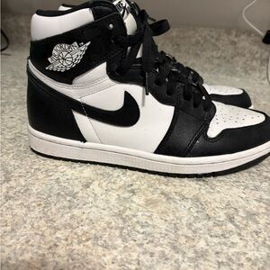 Jordan Women's Black and White High-Top Sneakers